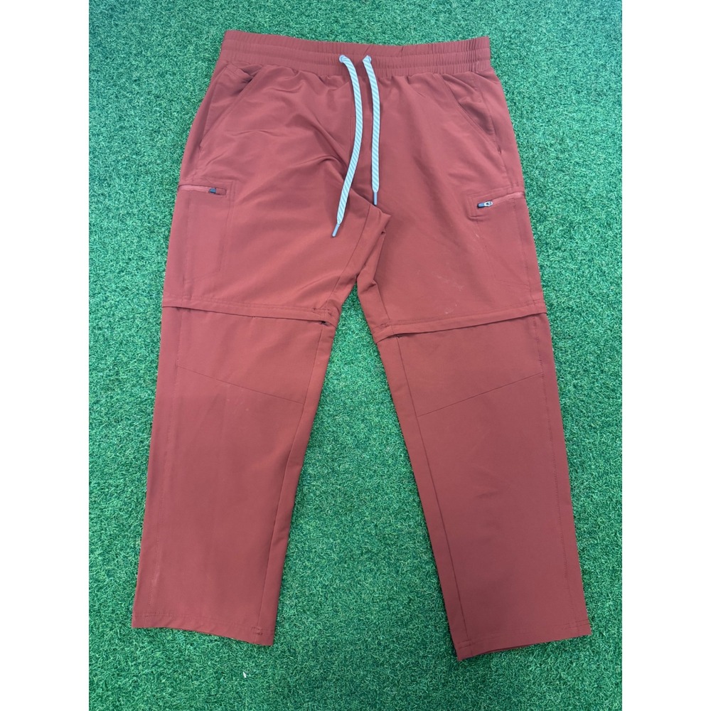 Avalanche Mens XL Convertible Hiking Pants Rust‎ Orange Zip Off Cargo Outdoor